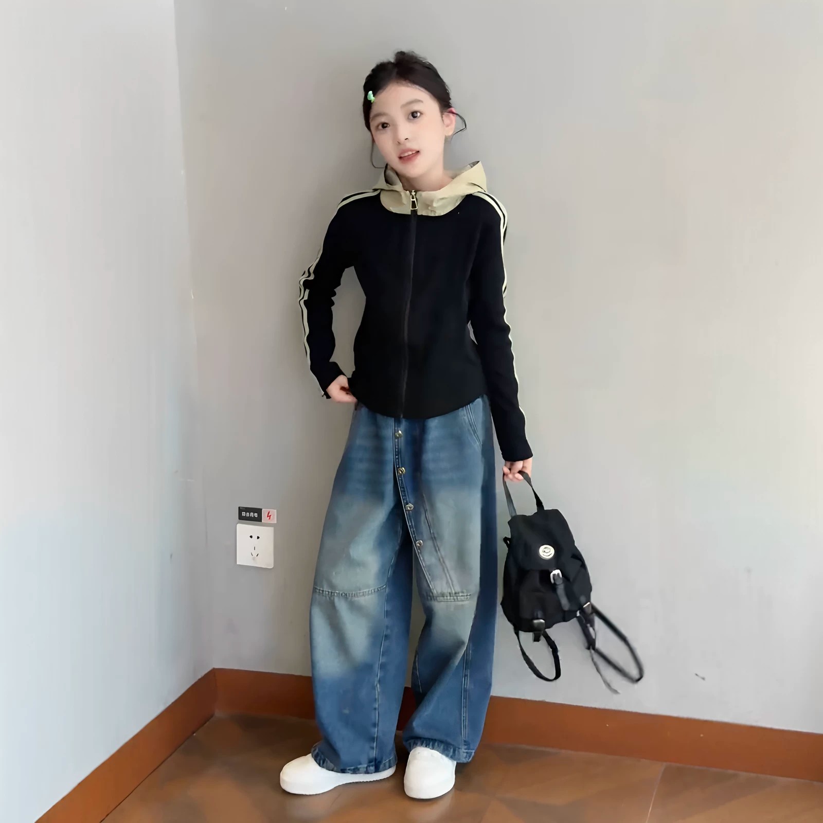 女童春秋韩版洋气外套阔腿两件套