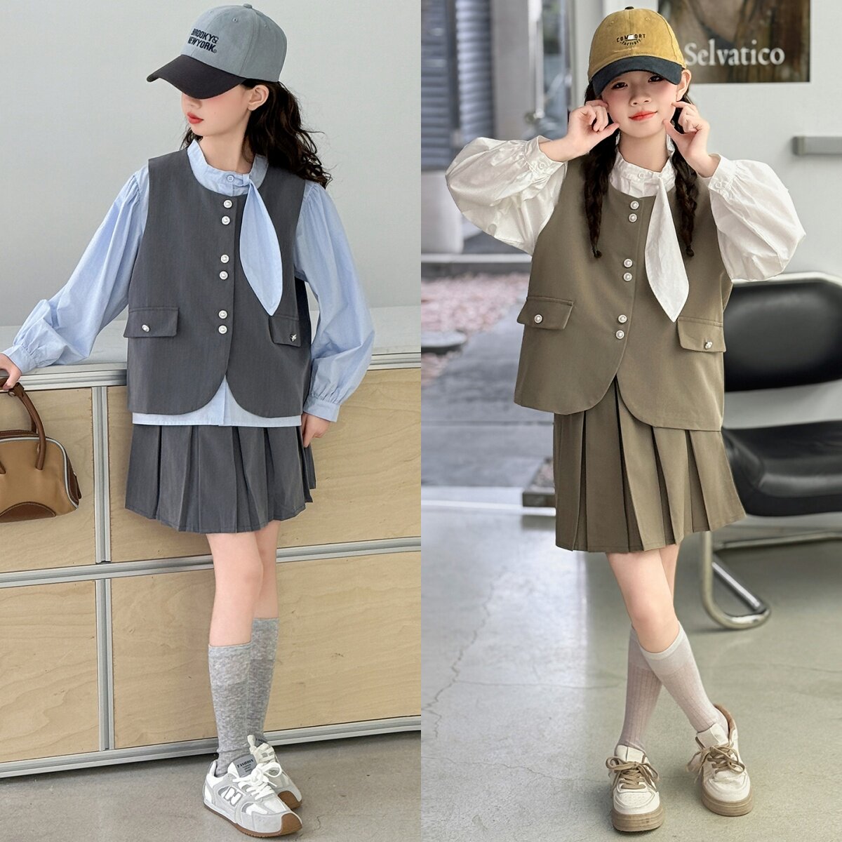 2026年春季新款衬衣马甲三件套