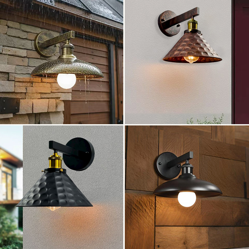 美式仿古灯罩别墅花园室外墙壁灯