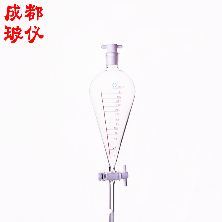 法培 四氟梨形分液漏斗 500ml 刻度 菱形分液漏斗 F4阀门四氟顶塞