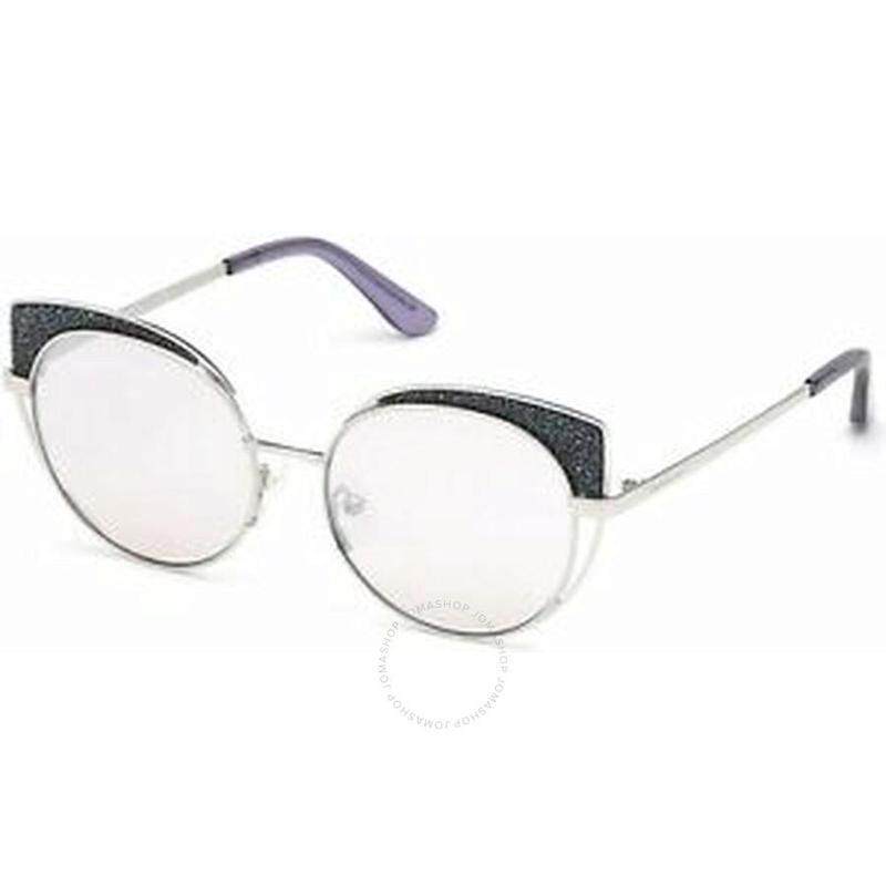 代购GUESS女士太阳镜防紫外线全框轻盈清晰视野猫眼型金属银色