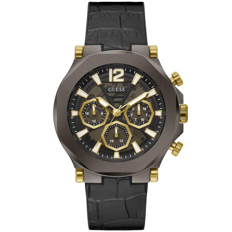 GUESS男士手表日期显示星期显示计时功能石英黑色表盘46mm