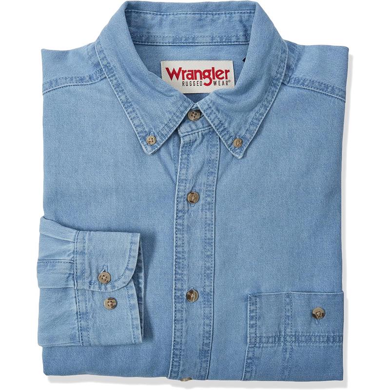 Wrangler威格衬衫男士耐磨透气易打理舒适水洗经典剪裁