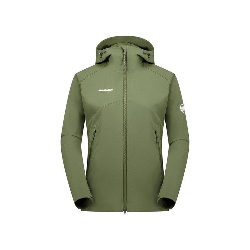 代购Mammut猛犸象女士软壳衣防风保暖透气冲锋衣连帽长袖户外外套