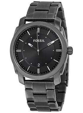 代购Fossil化石男士腕表夜光日期计时防刮钢带防水黑色金属休闲