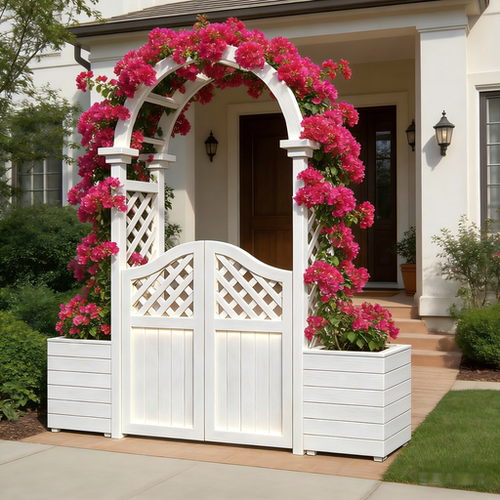 户外花园拱门花架爬藤架庭院木门