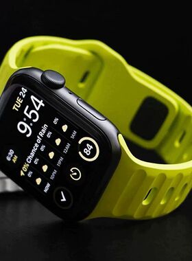 适用苹果手表表带iwatch7/6/5透气表带applewatch Ultra2运动硅胶
