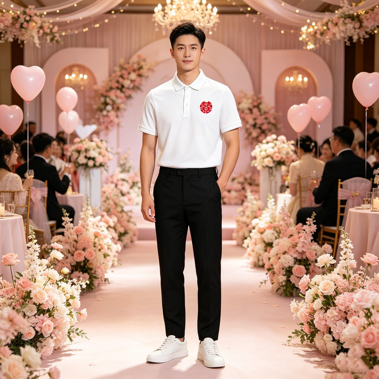 男士潮风POLO衫夏季伴郎服套装