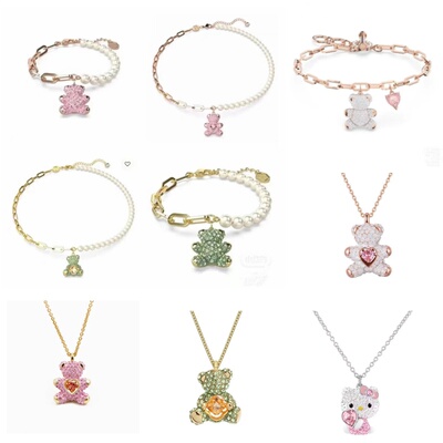 泰迪熊甜美吊坠项链锁骨链新款