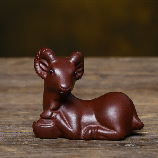 紫砂小山羊手工可养精品元宝咩咩羊茶道摆件生肖雕塑宜兴情趣茶玩