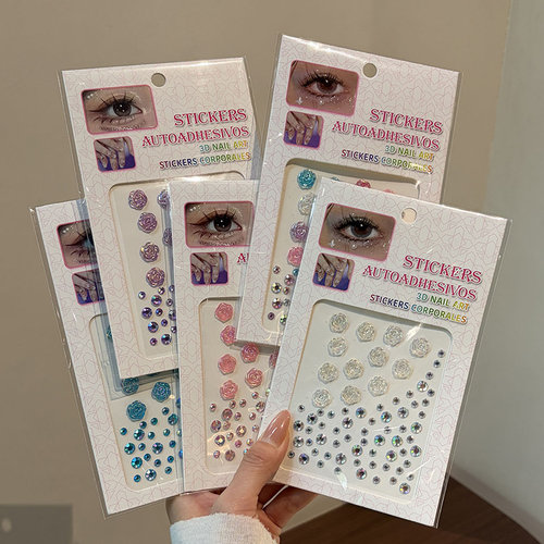 新款儿童立体蝴蝶彩钻脸贴美甲贴