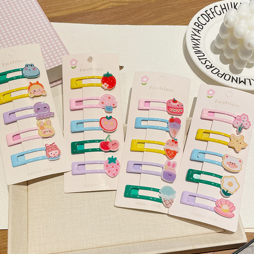 可爱水果碎发发夹女前额儿童发饰夹子新款发卡头饰少女bb夹刘海夹