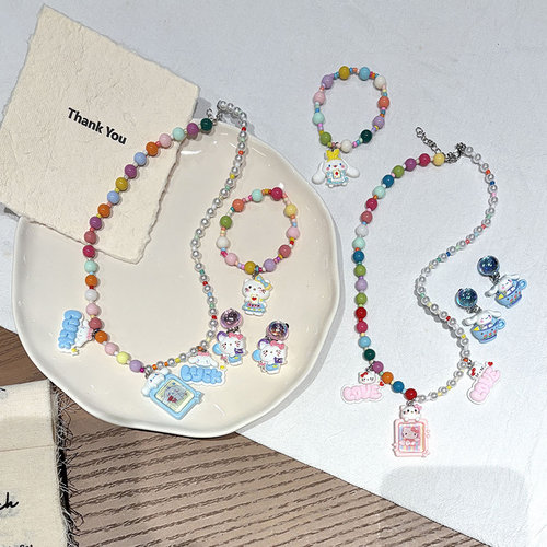 新款库洛米无耳洞无痛项链耳夹