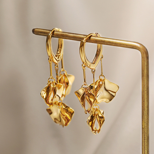 FRENCH耳环耳坠女金色小众2025新款 高级感耳饰方圆脸适合夏天 爆款