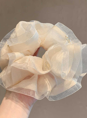 气质大肠发圈新款仙气简约水钻花边头绳网红扎马尾丸子头发绳发饰