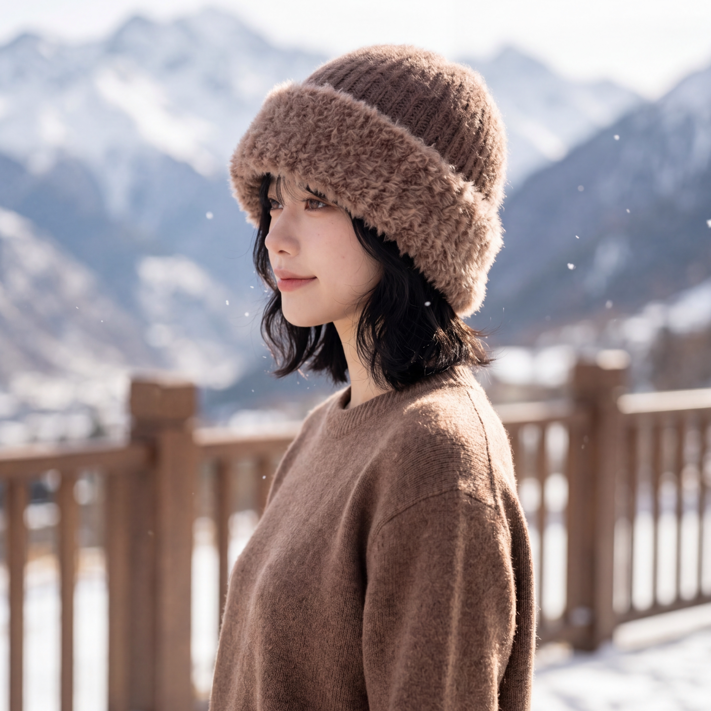 户外针织毛线帽女士冬季保暖防寒帽显脸小套头帽秋季单层护耳帽子