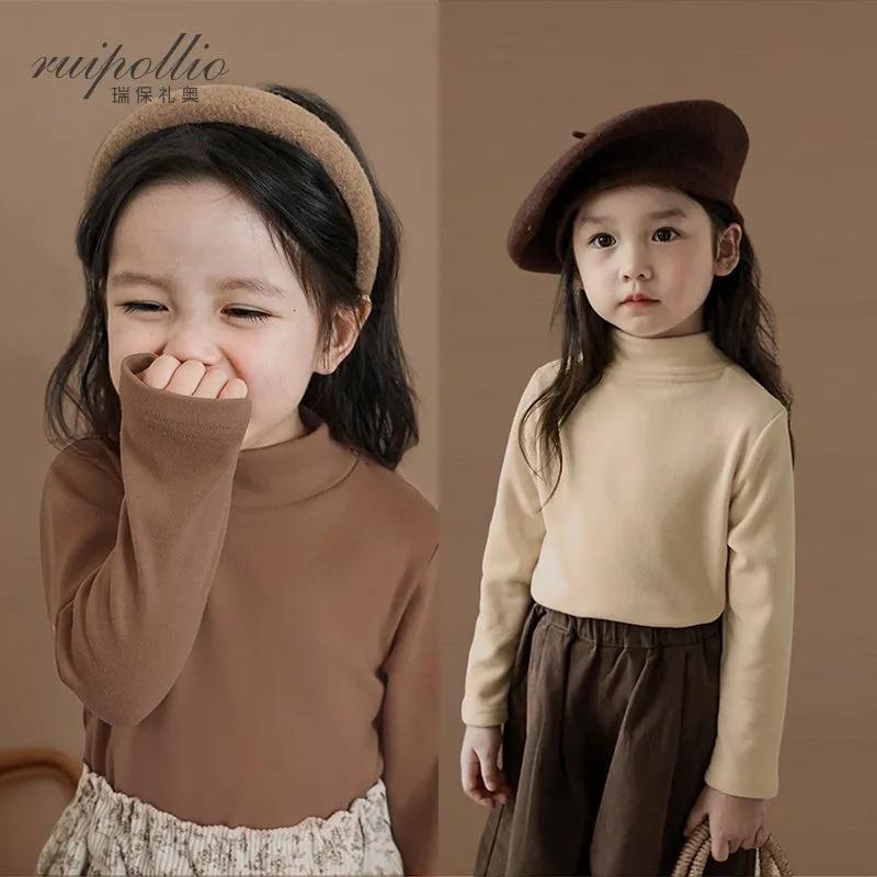 儿童纯棉打底衫宽松半高领T恤