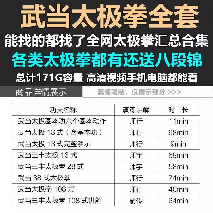 武当太极拳13式28式38式武当三丰108式合集视频教程自学课程