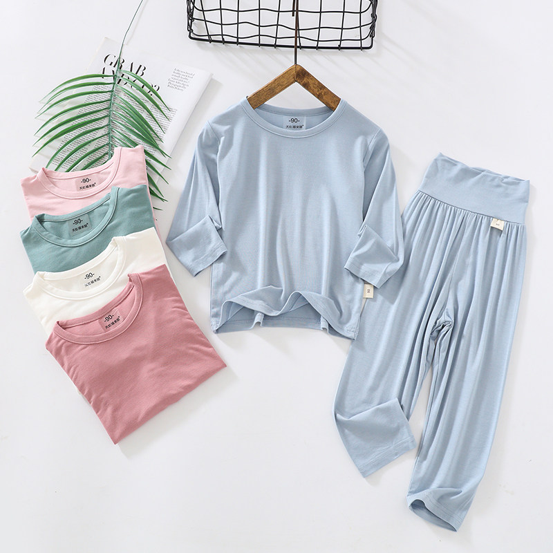 夏季儿童薄款家居服套装莫代尔空调服睡衣宝宝高腰裤弹性舒适内衣,童装/婴儿装/亲子装,家居服套装,淘宝优惠券,粉丝福利购,淘宝优惠卷