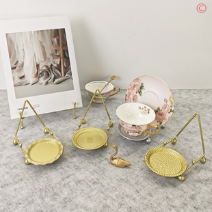 欧式复古咖啡杯碟展示架摆件陶瓷杯盘杯托杯碟收纳架茶杯碟置物架