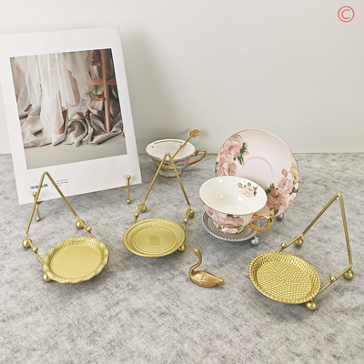 欧式复古咖啡杯碟展示架摆件陶瓷杯盘杯托杯碟收纳架茶杯碟置物架