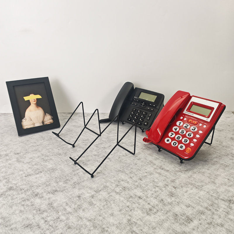 金属电话架子简约加宽座机支架办公桌面座机架创意电话平板托架