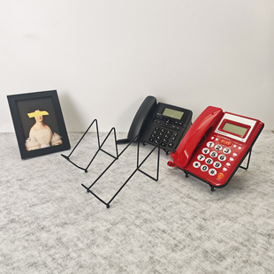金属电话架子简约加宽座机支架办公桌面座机架创意电话平板托架