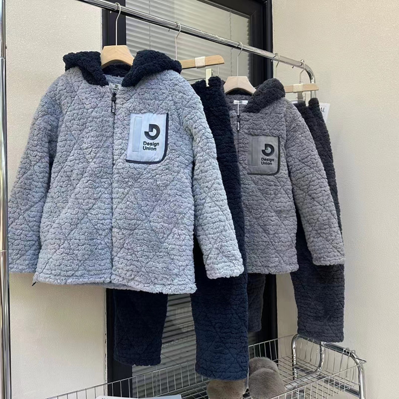 佰伦世家连帽睡衣冬季青年男加厚