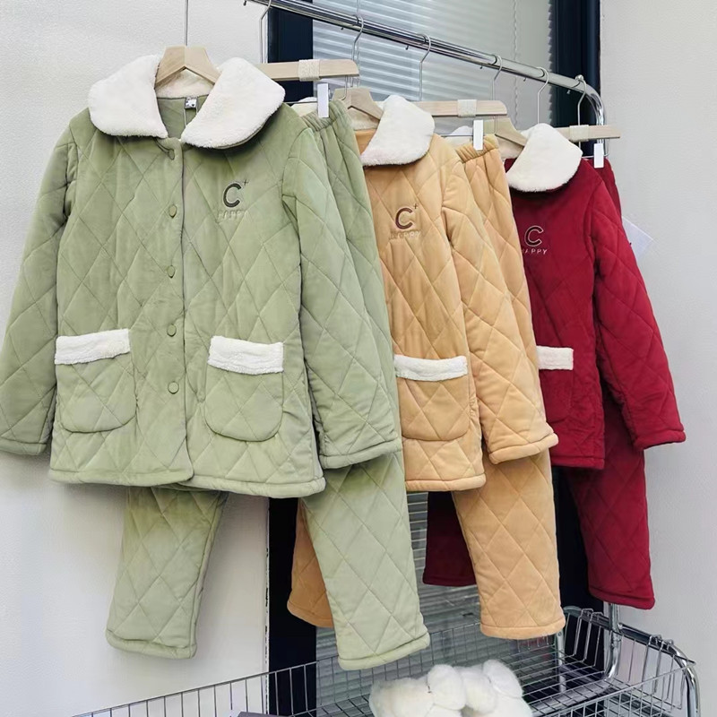 佰伦世家睡衣冬季女士澳毛绒棉衣