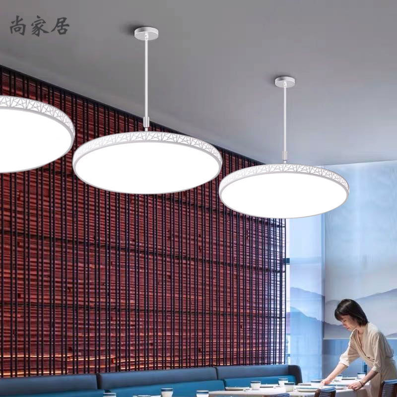 网红客厅led吊灯圆形餐厅书房展厅舞蹈房办公教室美发店吊线灯具_虎窝淘