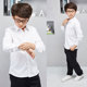 纯棉校服演出服中小学生白衬衣 长袖 男童白衬衫 儿童校服班服春秋款