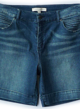 断码抛 2尺3-3尺大码女款欧版砂洗磨白夏季 口袋折边牛仔短裤K669