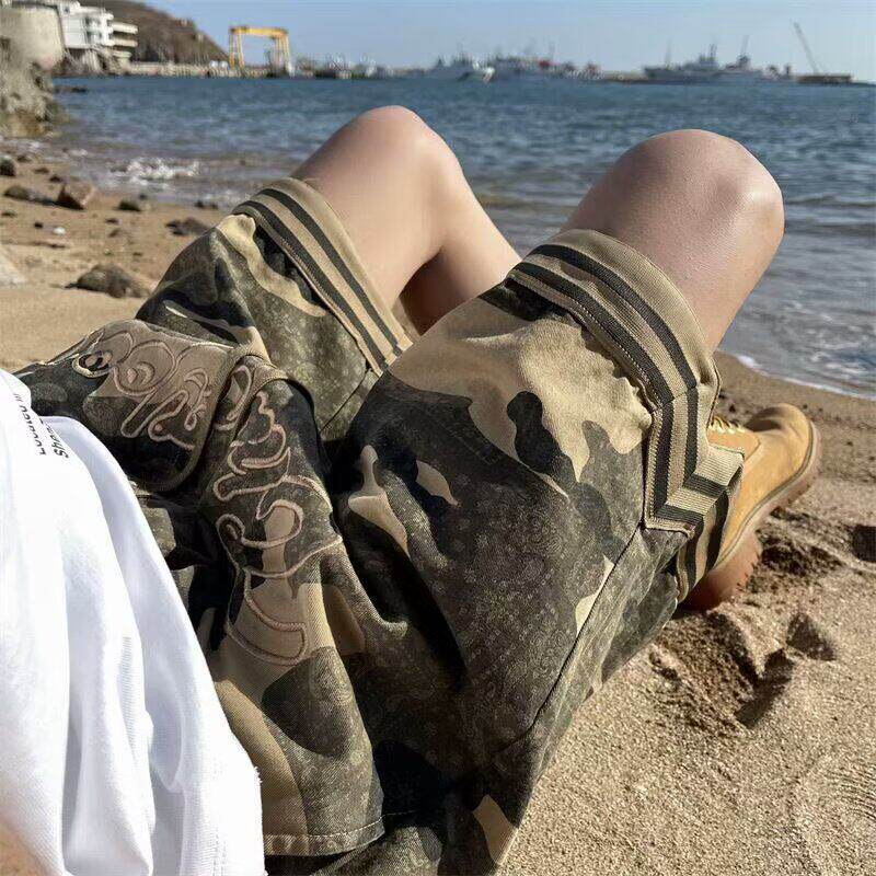 美式复古迷彩工装短裤男女2026夏季新款重磅耐脏五分裤运动篮球裤