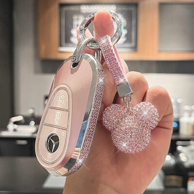 适用奔驰钥匙套25款新C级E级C260L车E300壳GLC/CLE/EQE/A/S级扣女