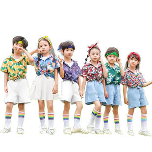 8090年代怀旧复古港风花衬衫走秀六一儿童表演出服装失恋阵线联盟