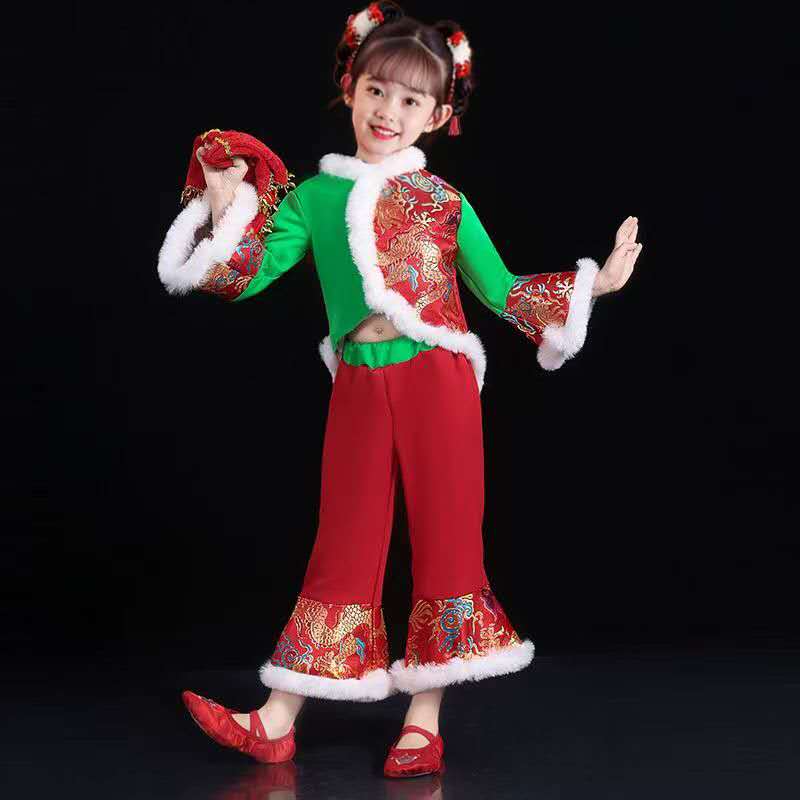 新款2025冬季儿童秧歌服女