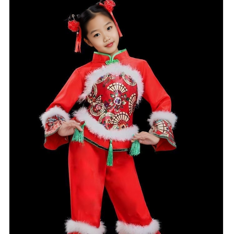 新款元旦儿童喜庆开门红演