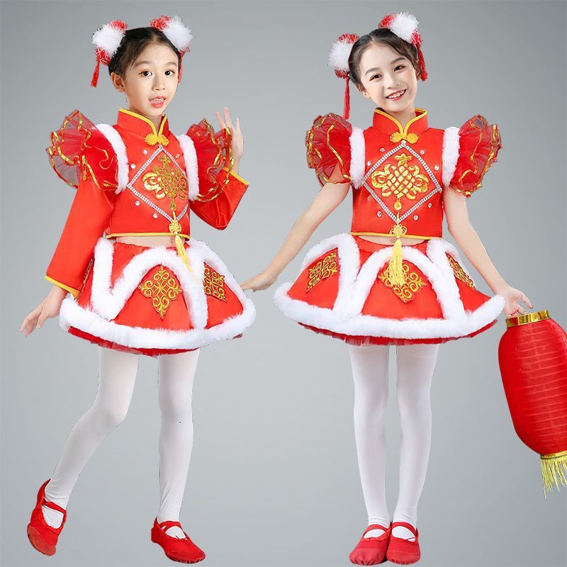 元旦儿童喜庆梦娃演出服开