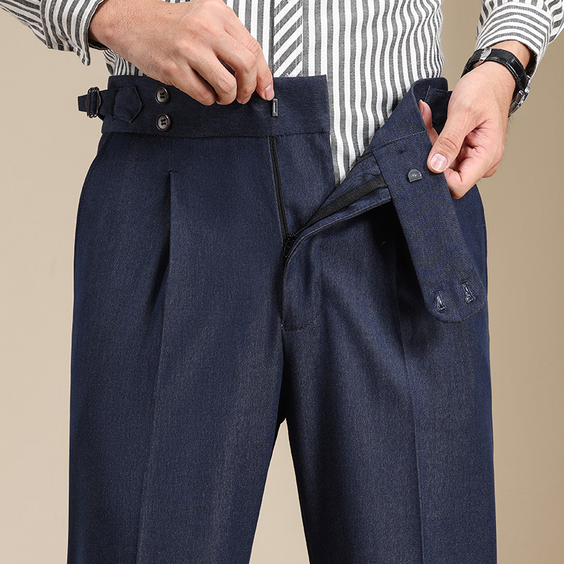 传棨那不勒斯直筒免烫抗皱西裤