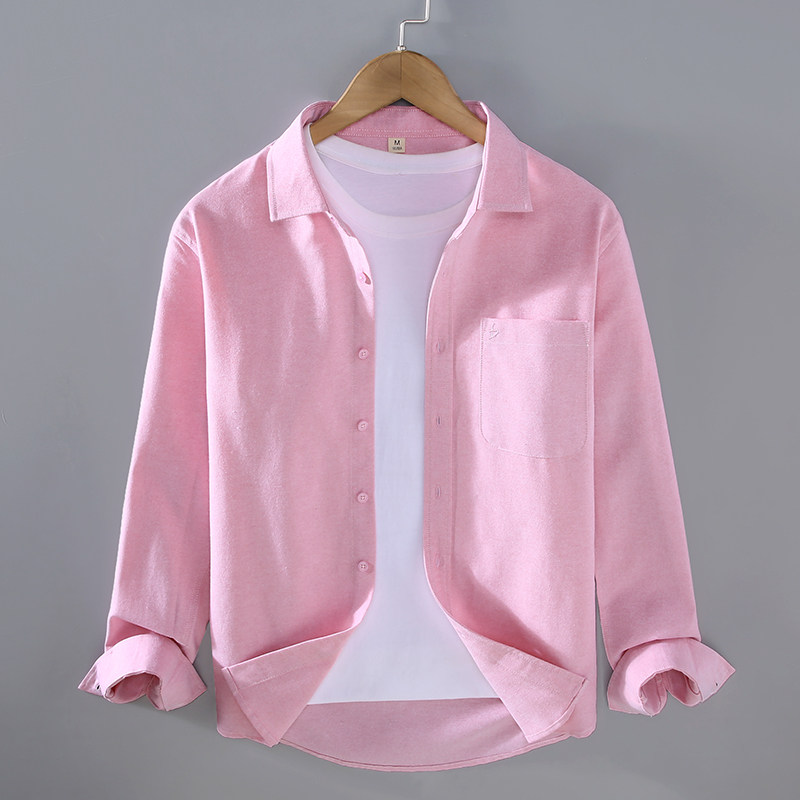 新款衬衫长袖男士春秋季休闲衬衣外套潮流百搭宽松棉开衫外套