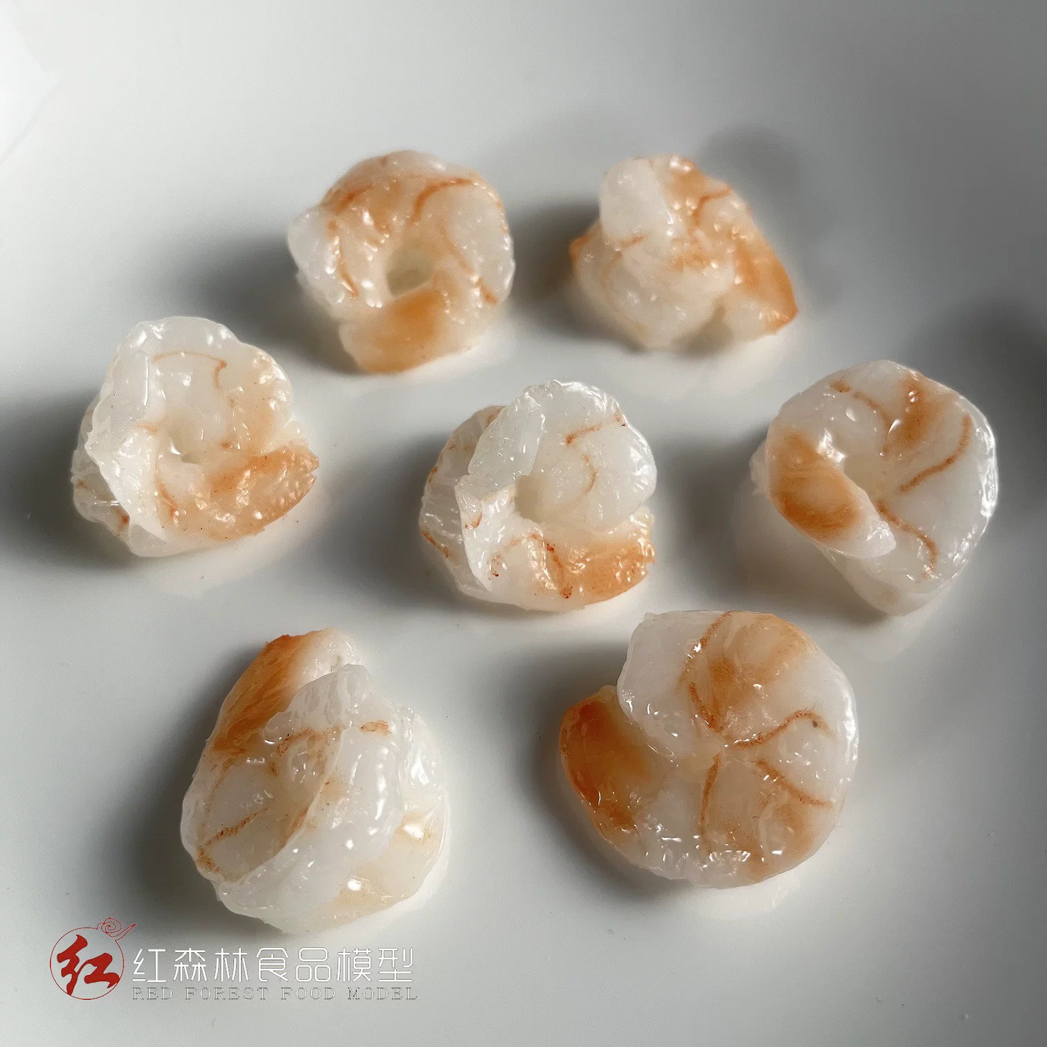仿真虾仁模型假大虾海鲜食物食品模型酒店摆件