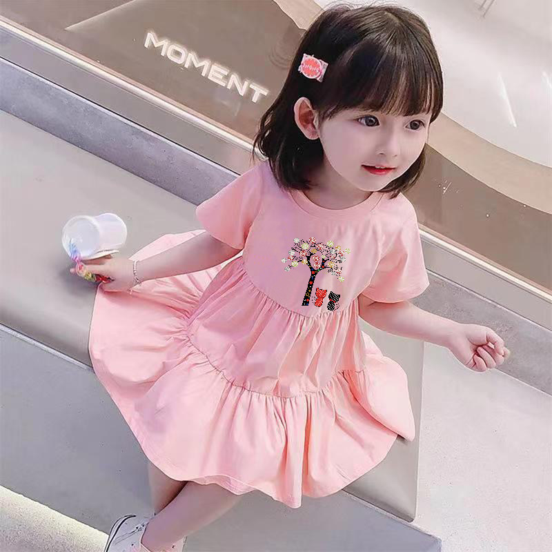 女童蛋糕连衣裙短袖夏季时髦宝宝公主裙2026新款韩版洋气婴儿裙子