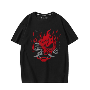 赛博朋克动漫周边2077 Samurai主题短袖T恤男女学生夏季纯棉衣服