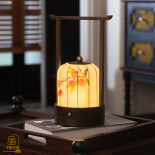宋代美学茶室中式充电台灯卧室禅意床头灯客厅国风复古装饰小夜灯