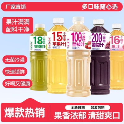 多口味果汁饮料1.25L*2大瓶装