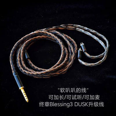 24股适用水月雨终章Rays aria2 Blessing 3 DUSK耳机升级线带麦