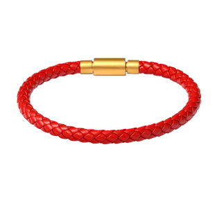 男款5mm皮绳手链XL刺青系列charme黄金转运珠本命年粗款手绳红绳