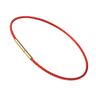 极细款防水钢丝手绳手链女可穿小孔黄金转运珠本命年编织红绳皮绳