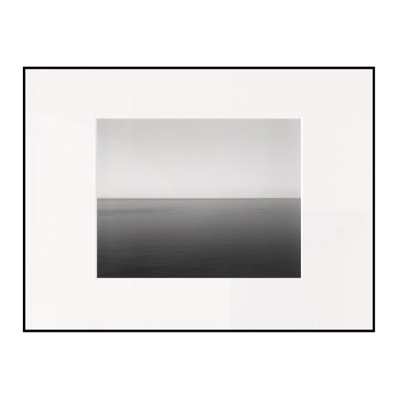 风景摄影装饰画 极简黑白挂画 海 杉本博司书房样板间现代风格 - 实物图