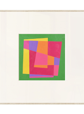 丘山生活 现代抽象简约装饰画 奶油风绿色画细边框挂画餐厅样板间